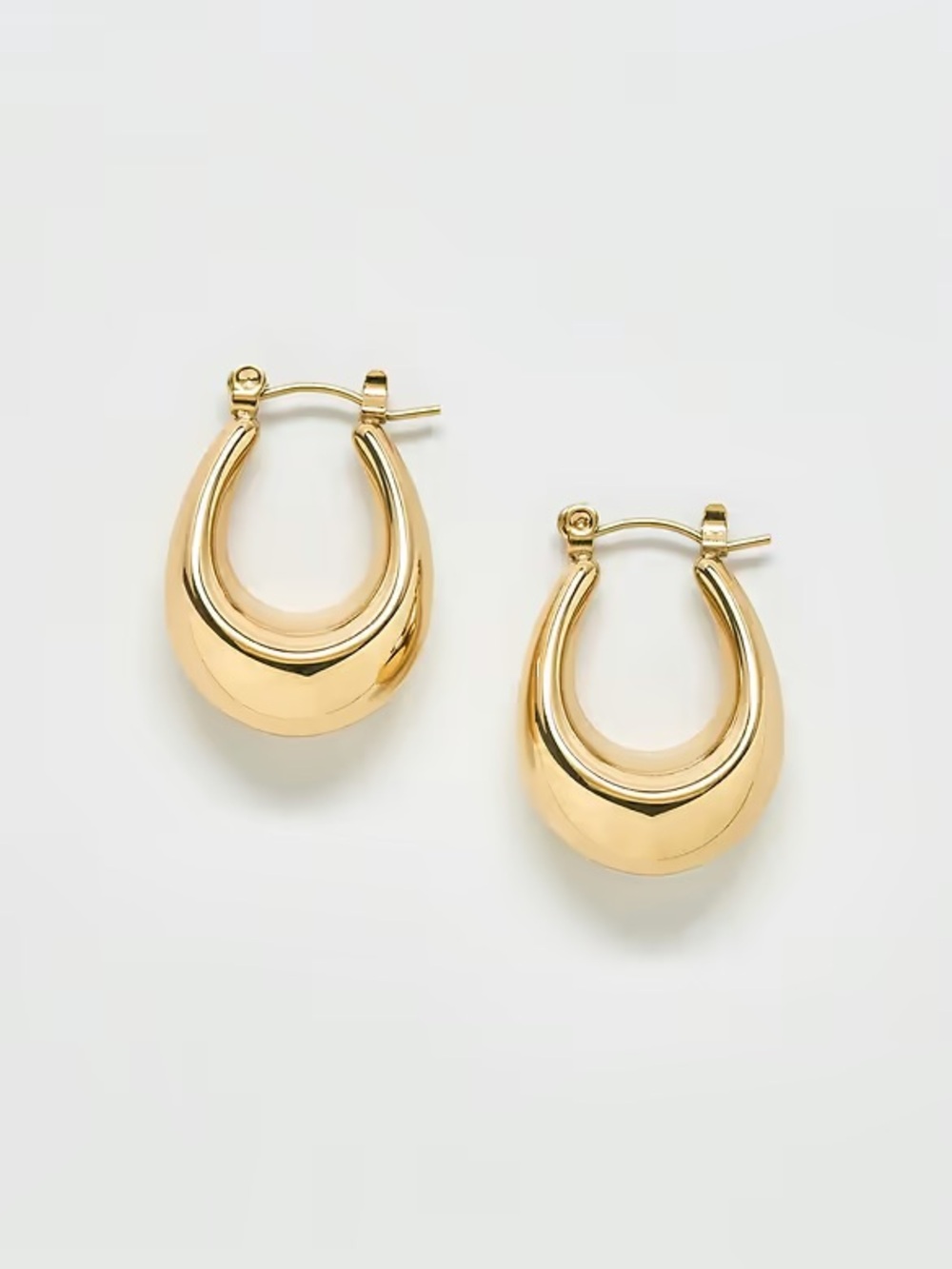 Gold Oval Hoop Earrings - Women Jewelry